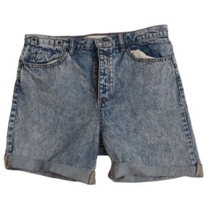 Happy X Nature High-rise straight shorts denim cutoff rolled leg cute! Size 30